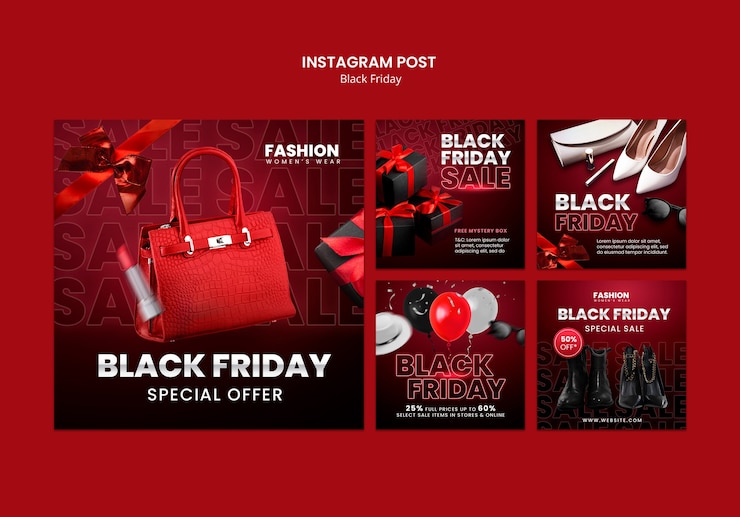 PSD black friday instagram template design