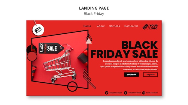 PSD black friday landing page template