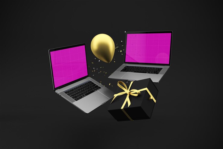 PSD black friday laptop mockup