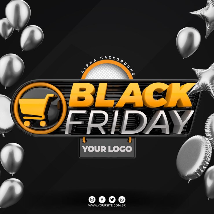 PSD black friday logo 3d for composition