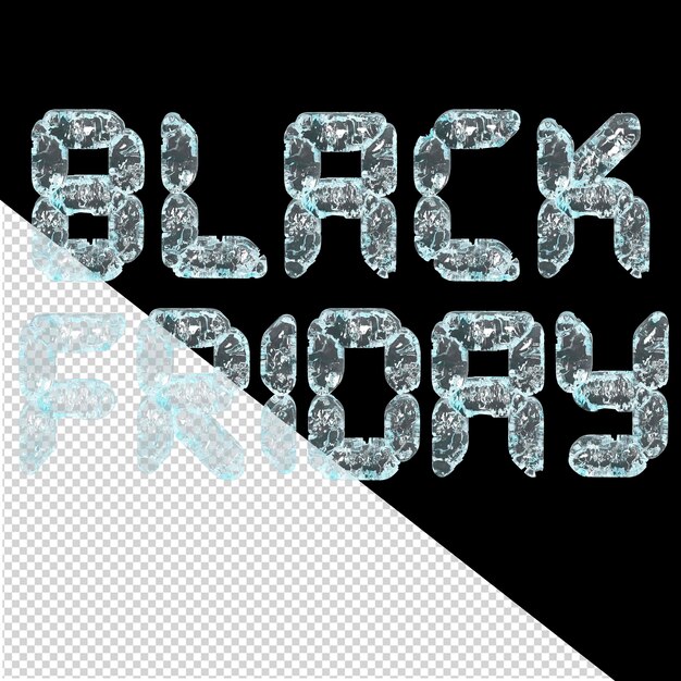 PSD black friday made of 3d ice letters