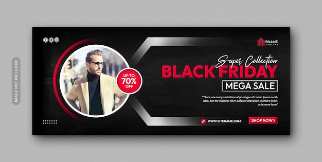 Black friday mega sale banner template