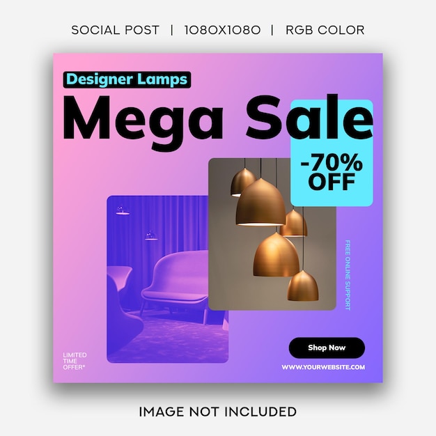 Black Friday Mega Sale Instagram Post Template