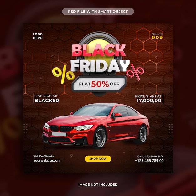 Black friday mega sale modello di post sui social media