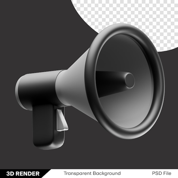 Черная пятница мегафон громкоговоритель 3D рендеринг модели png икона прозрачное изображение