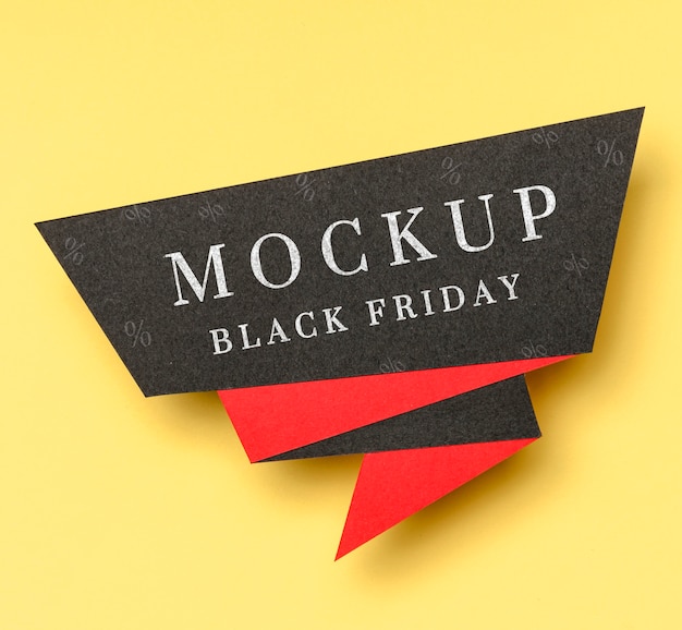 PSD black friday mock-up black and red banner