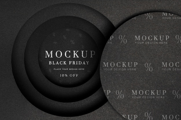 Black friday mock-up circular layers