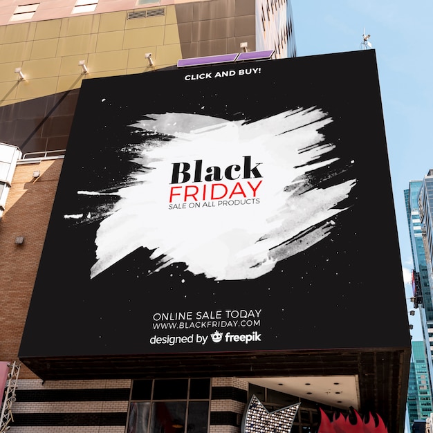 PSD black friday mock-up outdoors