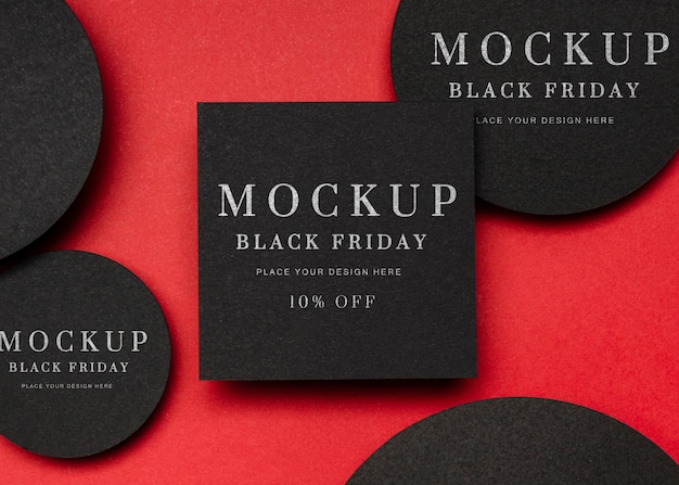 Black friday mock-up with squares and circles