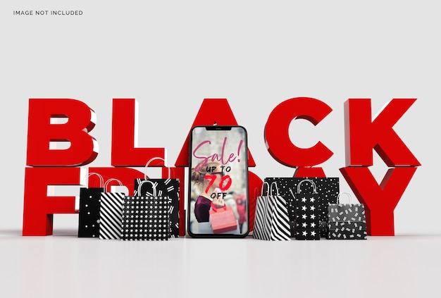 PSD black friday mockup business concept marketing