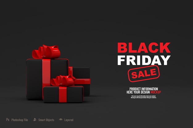 Black Friday mockup on dark background