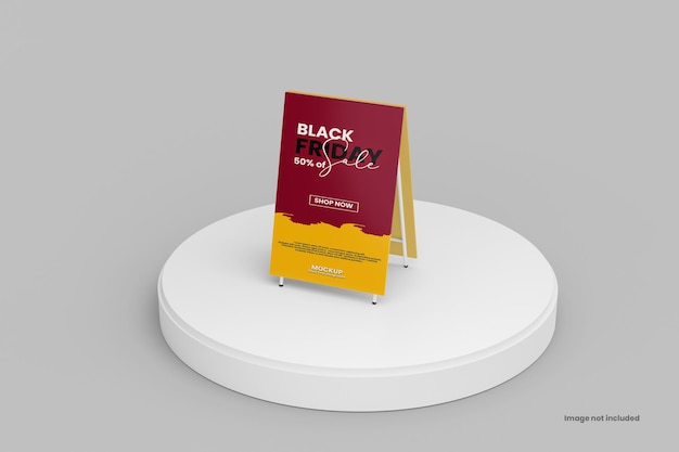 PSD black friday-mockup met banner en kar