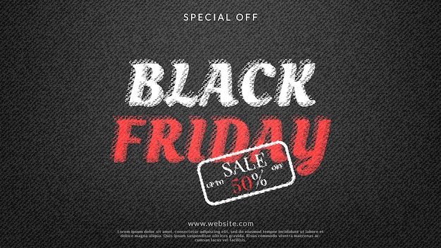 Black friday mockup screen printing on jeans background