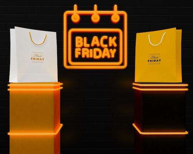 Black friday neon design concept