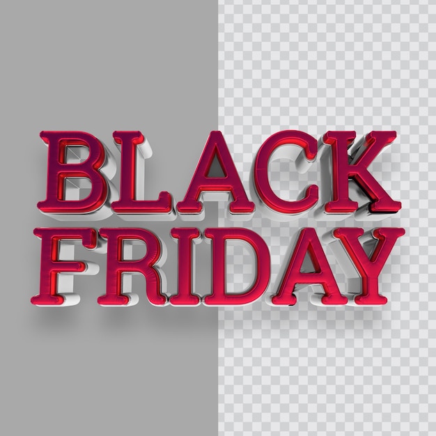 Effetto di testo al neon del black friday 3d rendering