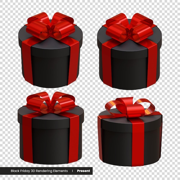 Black Friday Present 3d rendering elements