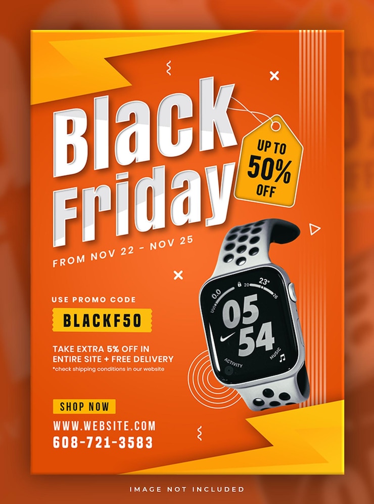 PSD black friday product sale flyer design template
