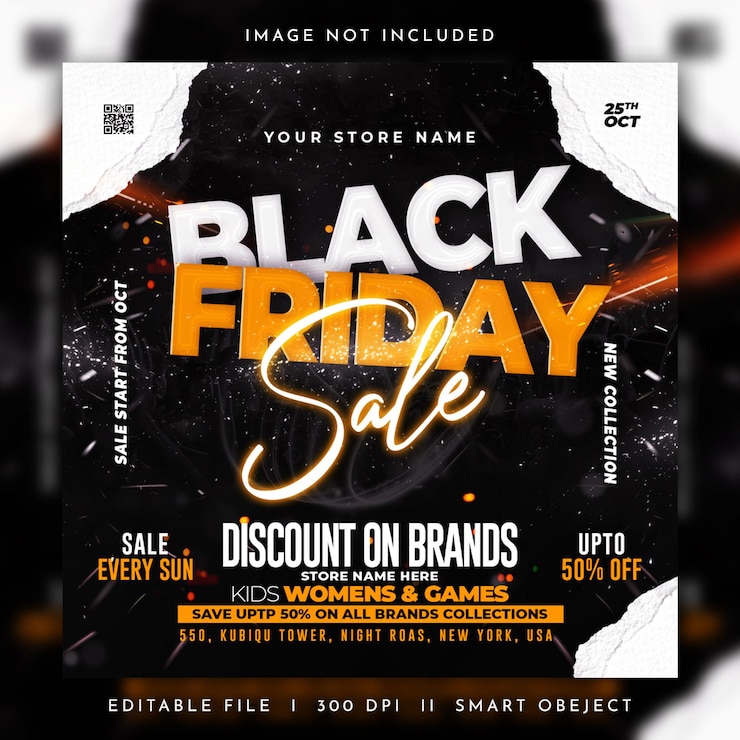 PSD black friday product sale flyer design template
