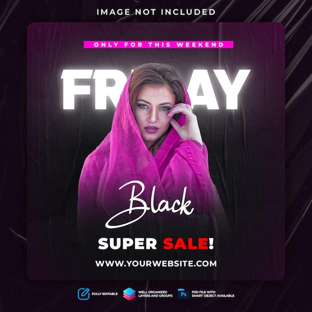 Black friday promotion social media post template