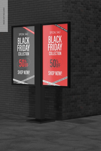 Black friday promotional sign mockup