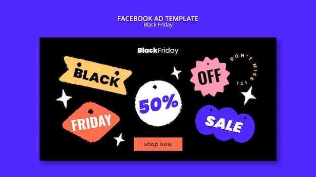 PSD modello facebook di promozioni del black friday