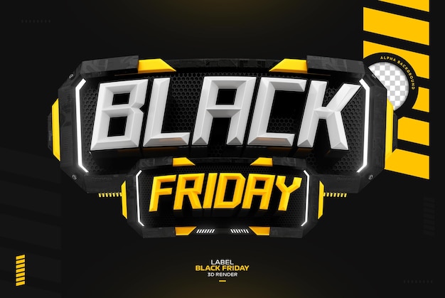 PSD black friday sale 3d label