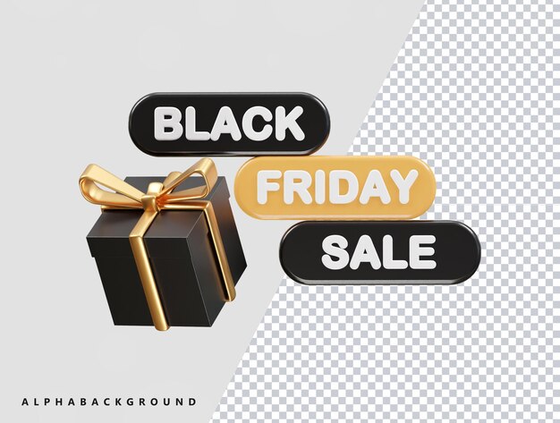 PSD black friday sale 3d rendering icon illustration