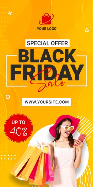 PSD banner per la vendita del black friday