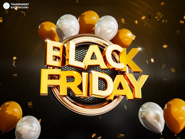 Black friday sale banner 3d render illustratie