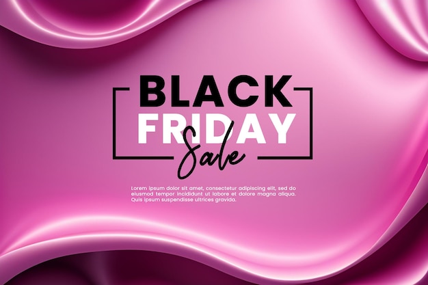 PSD Баннер распродажи «черная пятница» в розовом и черном цвете для социальных сетей и деловых целей