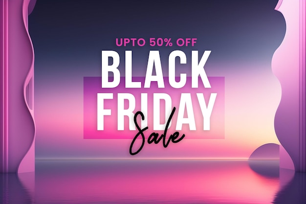 PSD black friday sale banner in pink amp black voor sociale media en zakelijke doeleinden