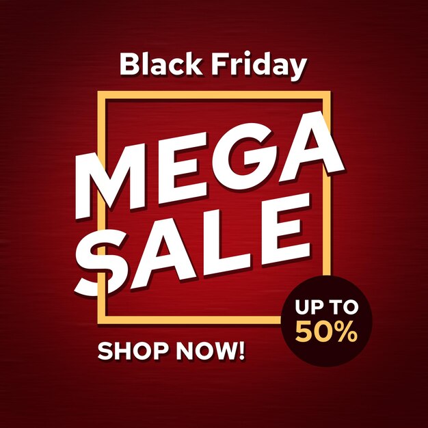 PSD black friday sale banner mega sale