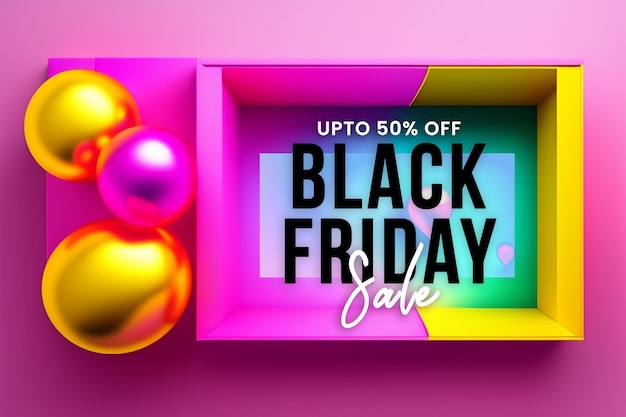 Black friday sale banner in pink amp black for social media and business purpose