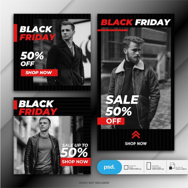 PSD modello dell'insegna di vendita di black friday