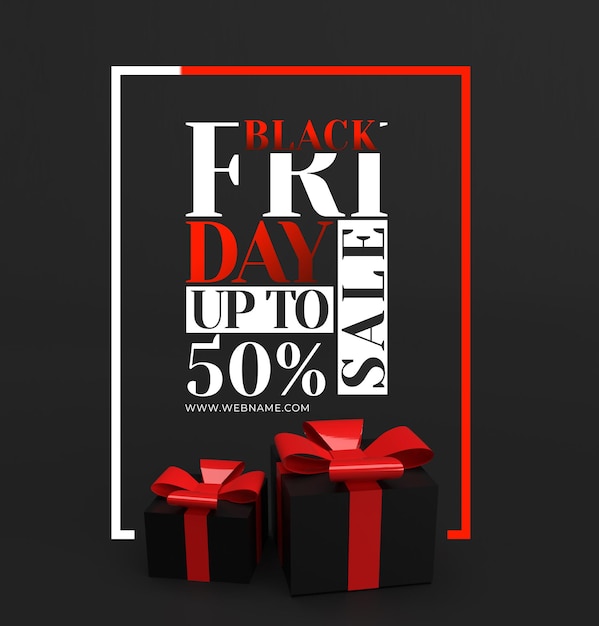 PSD modello di banner di vendita del black friday