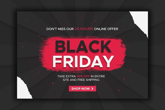 PSD black friday sale banner with background web template and social media design