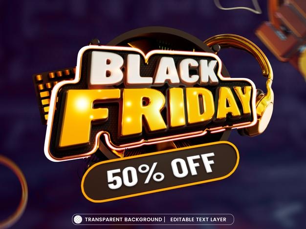 Black Friday Sale Banner With Editable Text Effect