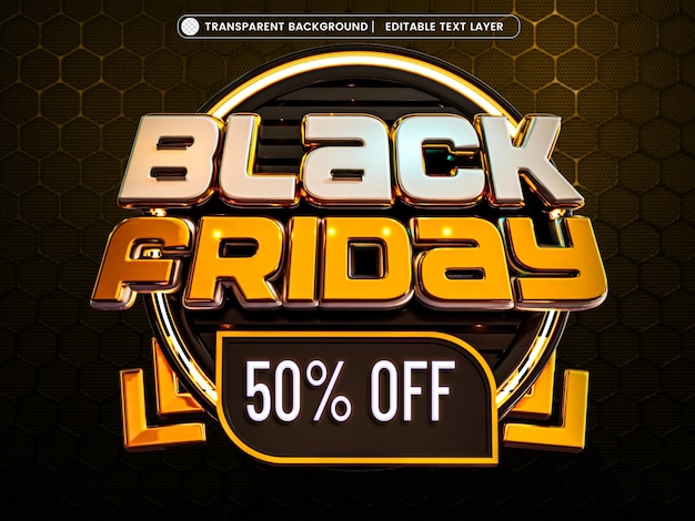 PSD black friday sale banner with editable text effect