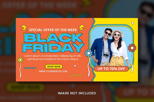 PSD black friday sale facebook ad template