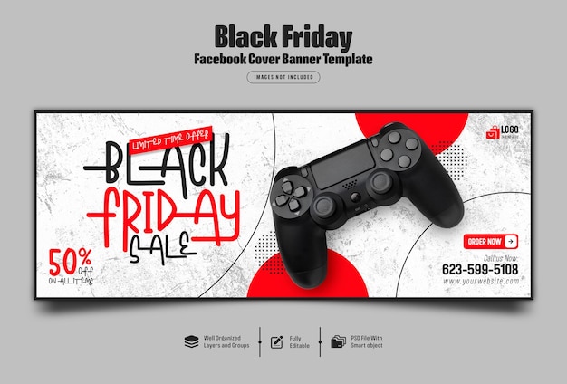 PSD black friday sale facebook cover banner template