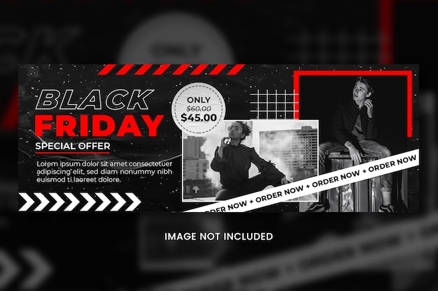 PSD black friday sale facebook cover template