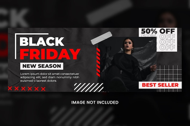 PSD modello di copertina facebook di vendita del black friday