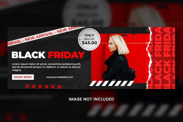 PSD modello di copertina facebook di vendita del black friday