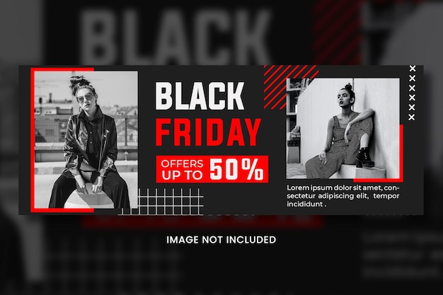 Modello di copertina facebook di vendita del black friday