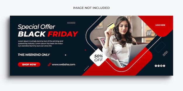PSD black friday sale facebook promotional timeline cover and web banner template