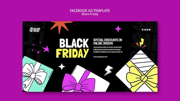 PSD modello facebook per i saldi del black friday