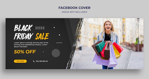 PSD copertina della timeline di facebook di vendita del black friday e modello di banner web