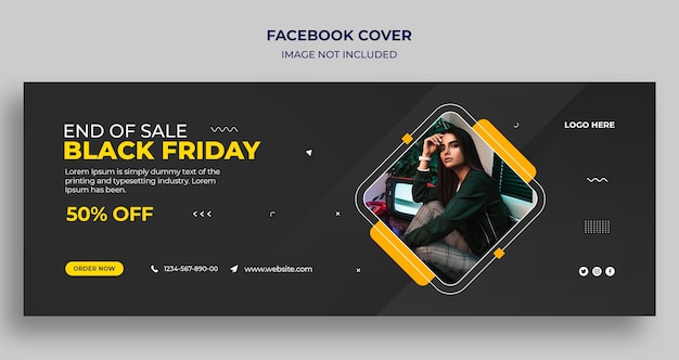 ブラックフライデーセールFacebookタイムラインカバーとwebバナーテンプレート