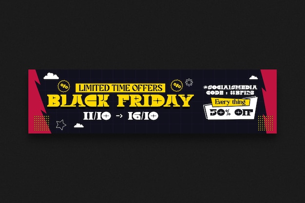 PSD modello web fb di vendita del black friday