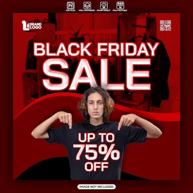 Black friday sale flyer social media post en web banner